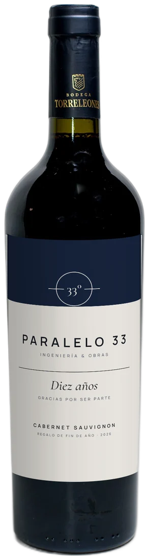 Botella con etiqueta corporativa de aniversario